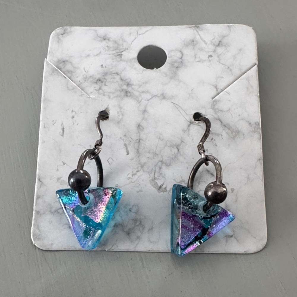 Dangle glass earrings - handmade in Santa Fe, NM